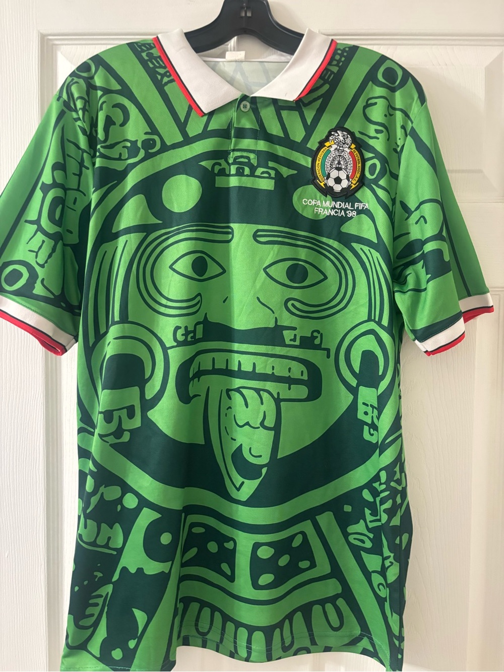 Mexico 1998 FIFA World Cup Green Aztec Soccer Jersey